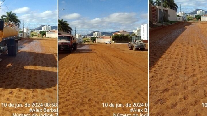 Semana inicia com novas ruas do Bairro Brindes recebendo obras de terraplanagem para asfaltamento