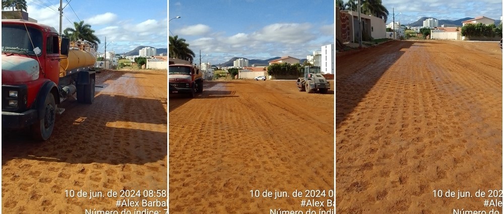 Semana inicia com novas ruas do Bairro Brindes recebendo obras de terraplanagem para asfaltamento