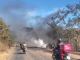Montealtense morre após caminhão-tanque de Léo do Luana pegar fogo na BR-430, em Igaporã