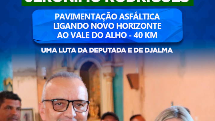Deputada Ivana Bastos indica pavimentação de estrada do Vale do Alho em Novo Horizonte