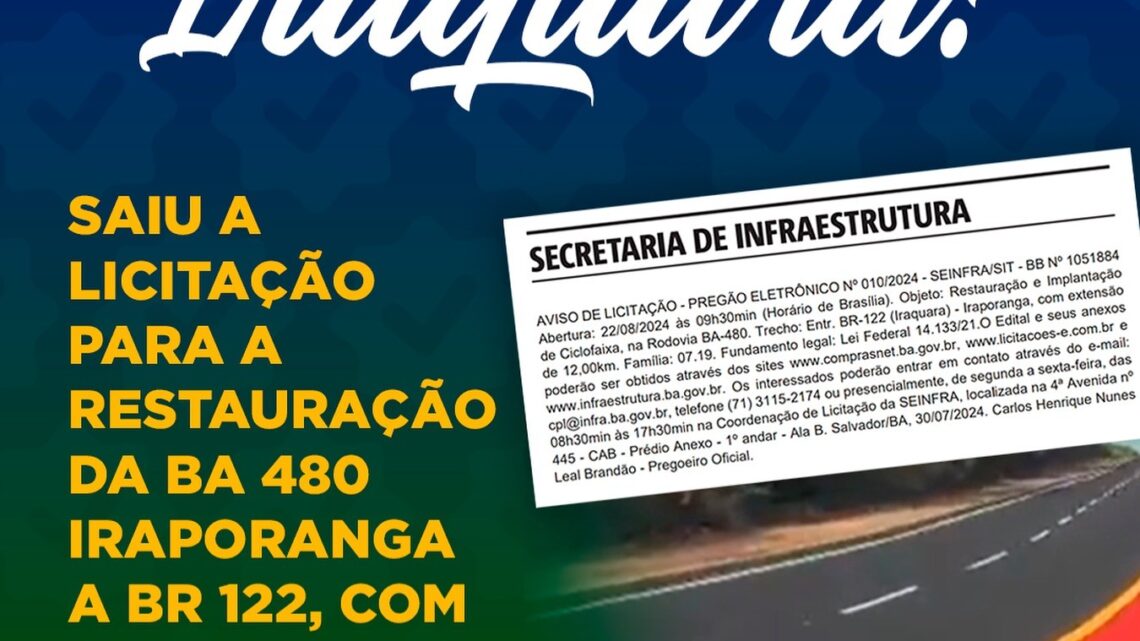 Deputada Ivana Bastos garante licitação para restauração da BA-480 com implantação de ciclofaixa