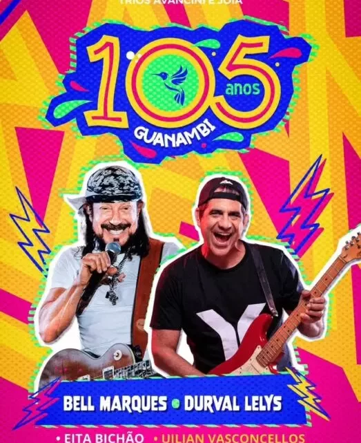 Guanambi: Aniversário de 105 anos terá programação cultural e shows em dois trios elétricos com Bell Marques dia 13 e Durval Lelys dia 14