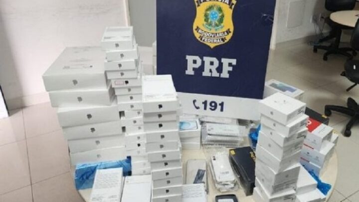 PRF apreende mais de 160 aparelhos eletrônicos transportados ilegalmente em Vitória da Conquista