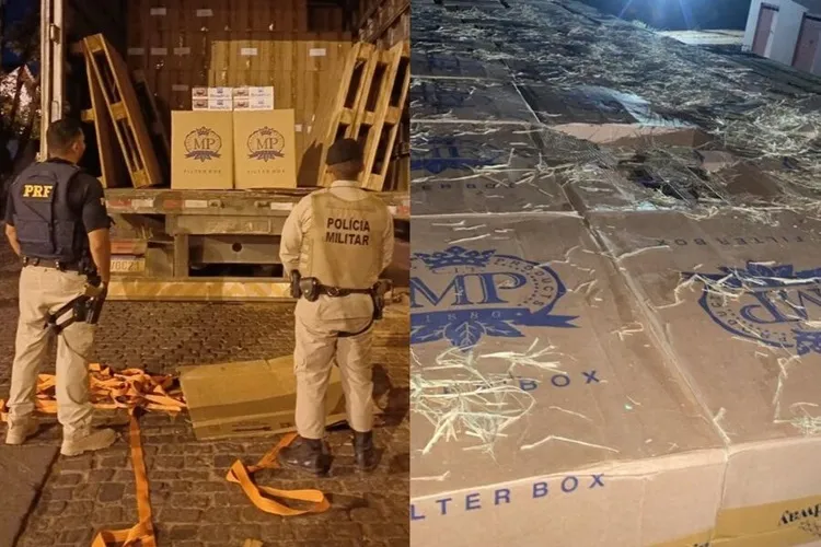 PM e PRF apreendem 750 mil maços de cigarros contrabandeados em Brumado