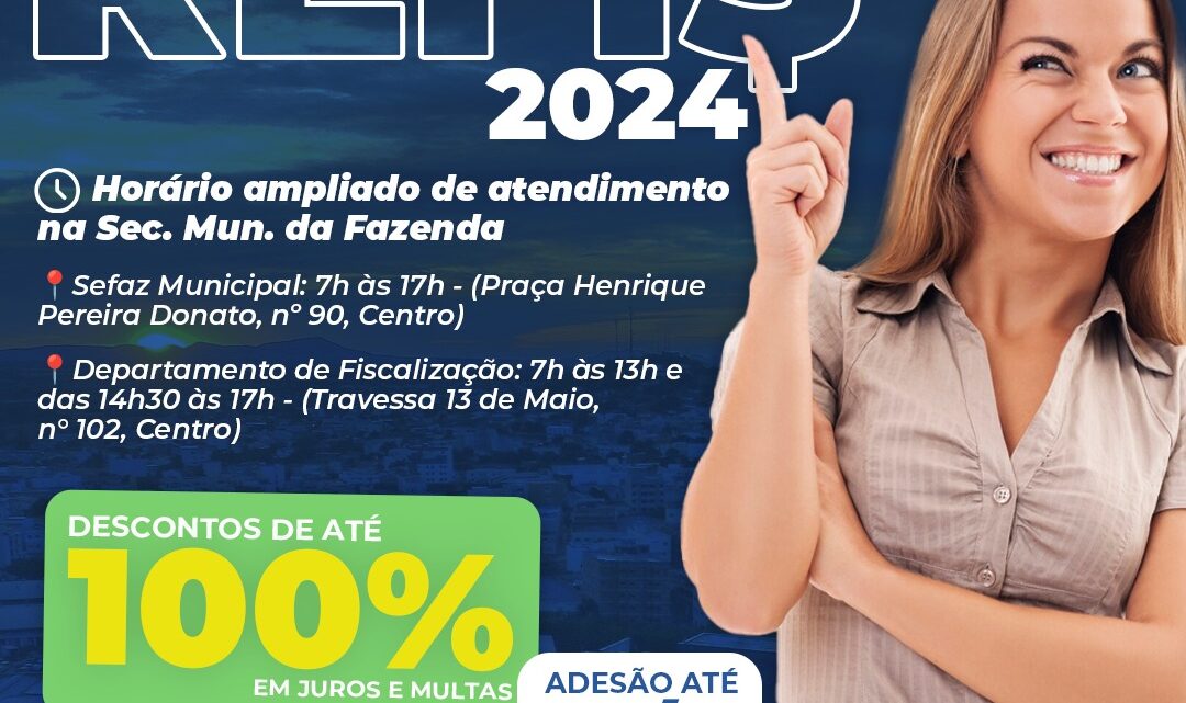 Encerra dia 29/11, prazo de adesão ao REFIS 2024 da PMG, para quitação de débitos tributários com descontos de até 100% em juros e multas