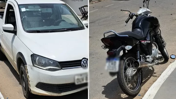 Veículo oficial da prefeitura de Guanambi se envolve em acidente com moto