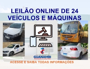 Prefeitura de Guanambi realiza nesta quinta (18), leilão online de 24 veículos; veja a relação dos lotes e como participar