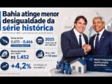 Desigualdade na Bahia atinge menor nível histórico sob gestão Jerônimo