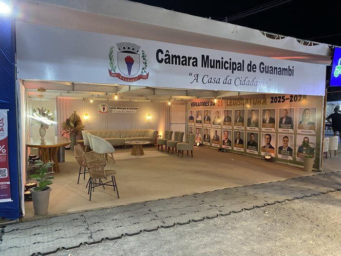 Câmara de Guanambi marca presença na ExpoGuanambi com stand institucional e recebe centenas de visitantes