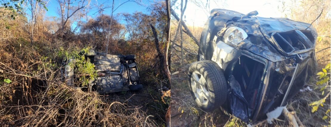 Carro capota na BR-030 e deixa quatro pessoas feridas em Malhada