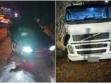 Colisão entre carro e carreta é registrada na BR-030, em Guanambi
