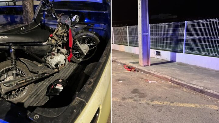 Mulher fica ferida após perder o controle de motocicleta e bater em poste em Guanambi