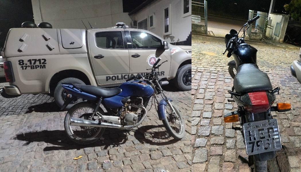 Ação do 17º BPM recupera moto furtada em Candiba e apreende outra com adulteração em Guanambi