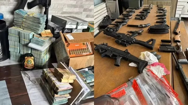 PF apreende 44 armas e R$ 1,5 milhão em dinheiro e cheques em Feira de Santana