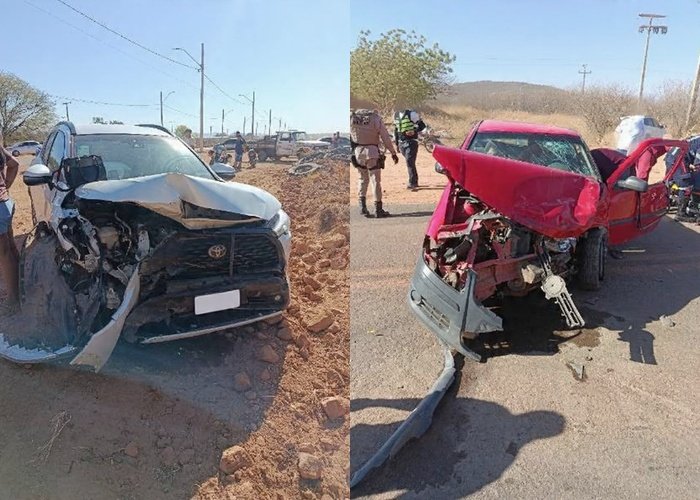 Três pessoas ficam feridas após colisão entre carros na BR-030, em Palmas de Monte Alto
