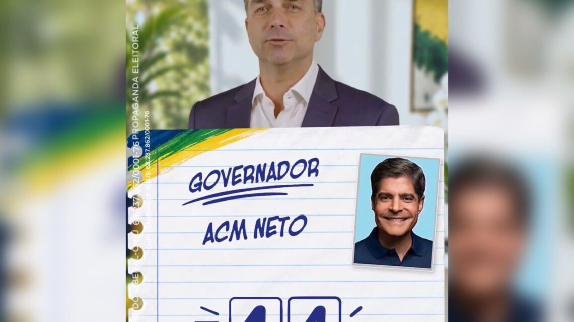 Flávio Bolsonaro pede votos para ACM Neto em vídeos de apoio a candidatos na Bahia