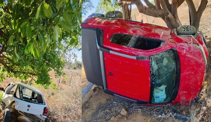 Colisão entre dois carros deixa três pessoas feridas na BA-938, em Guanambi